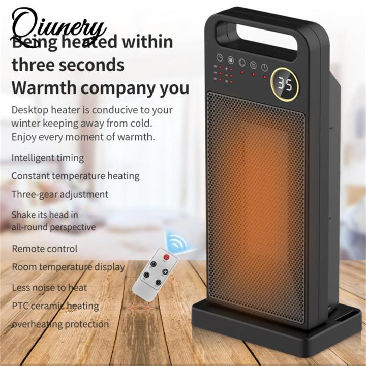 Electric Heater With Remote Control 90 Degree Wide Range 3 Modes 12h Timer Low Noise For Home Office Large Room