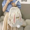 Cute Rabbit Young Girl School Backpack Female Large Capacity Kawaii Back Pack Mochila Pink Women Bagpack Nylon Cartoon Schoolbag. 