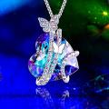 Fashion Love Butterfly Necklace Exquisite Ladies Girl Heart Pendant Valentine's Day Mother's Day Anniversary Gift Jewelry.