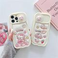 Cute Cartoon Hello Kitty Sliding Door Camera Protector Phone Case for Iphone 11 12 13 14 15 Pro Max Soft Anti-fall Protect Cover. 