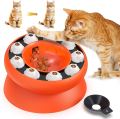 Cat Slow Feeder Interactive Puzzle Bowl with Non-Slip Base, Fun Pet Toy for Indoor Cats Mental Stimulation.