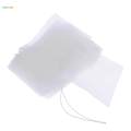 4x50PCS Empty Mesh Tea Filter Bags Loose Herbs Teabag with Drawstring 5x6cm. 