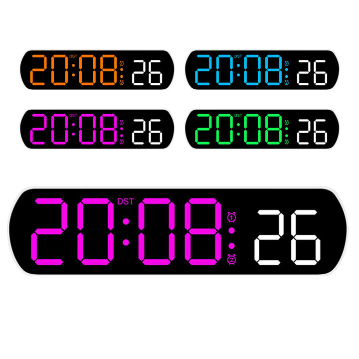 GC Digital Alarm Clock For Bedrooms, 6.5 Inch LED Display Desk Alarm With 3 Levels Brightness Adjustable, Table Clock With Temperature C°/F° Display For Living Room