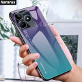 For Realme C63 Phone Case Gradient 9H Tempered Glass Protector Colorful Soft Edge for Realme C61 Cover Casing HP. 