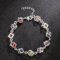 AliExpress 12 Pieces Rubik's Cube Bracelet Silver-Plated Checkered White Diamond Colored Diamond Bracelet Foreign Trade Wholesale. 