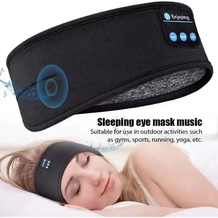 New Sleep Headphone Headband With Wireless Music Sports Sweat Absorption Hair Headband Built-In Sleep Music Eye Mask