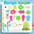 Kids Fishing Toy Set Play Water Toys for Baby Magnetic Rod and Fish with Inflatable Pool Outdoor Sport Puzzle Toys for Children.