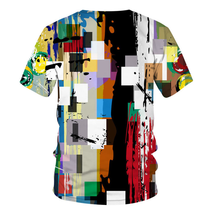 Summer Oversized T-Shirt New Multiple Colour 3D Graphics Print Tops Men Women Graffiti abstract art pattern Fashion Streetwear