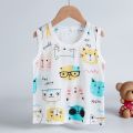 Children Summer Tops Sleeveless Vest Cartoon Breathable 100% Cotton Clothes for Boys Girls Kids Tee T-shirt Clothing90-150cm New. 