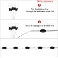 Generic 6Pcs 6 in 1  Black Rubber Oval Shaped Stop Fishing Stopper. 