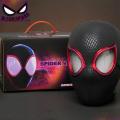 Marvel Mascara Miles Spiderman Headgear Cosplay Moving Eyes Electronic Mask Spider Man 1:1 Remote Control Toys For Adults Giftscosplay. 