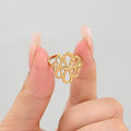 Wholesale Chinese Jewelry Gold Plated Stainless Steel Chinese Knot Design Adjustable Open Rings Women Men Jewelry. 