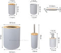 Luxury Bathroom Accessories Set Soap Lotion Dispenser Garbage Can Resin Wood Soap Dish Toothbrush Holder Tumbler Pump Bottle Cup. 