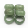 Natural Stone Smooth Finger Engagement Ring Green Aventurine Jewelry Wedding Set For Women Men Wholesale Bands Party 15MM 20#.