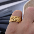 Ethiopian gold color wedding ring Women Dubai Gold Color Ring Arab Nigeria Rings Wedding Designer Flower Jewelry. 