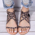 2021 summer new European and American plus size woven flat back zipper roman sandals women's spot clip toe women's shoes.