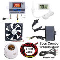 XH-W3001 Temperature Controller Combo 07pcs Pack with Thermometer Hygrometer, DC 12V 3" Fan, Power Cable, Wiring Cable & 12v 2A Adapter 7pcs Combo Package for Egg Incubator.
