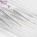 Myyeah 3Pcs/Set Nail Art Acrylic Handle French Lines Stripes Liner Painting Brush Flower Pattern Design Drawing Pen Manicure Tool. 