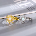 Rapunzel Sun Ring Women Girls Fashion Engagement Party Jewelry Accessories Gold Plated Adjustable Princess Sun Ring Gift For Her.