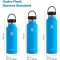 Hydro Flask 21oz 621ml Water Bottle Stainless Steel Reusable Vacuum Insulated with Standard Mouth Flex Lid. 