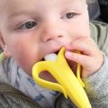 Baby Toothbrush and Banana Teether,Soothing Pain Relief Soft Baby Teething Toy,Silicone Training Finger Toothbrush for Babies,Toddlers,Infants,Natural Organic BPA Free. 