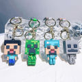 Game Minecraft Figure Model Toys Pixel Keychain My World Cartoon Creeper Doll Silicone Pendant Keyring Car Backpack Key Gifts. 