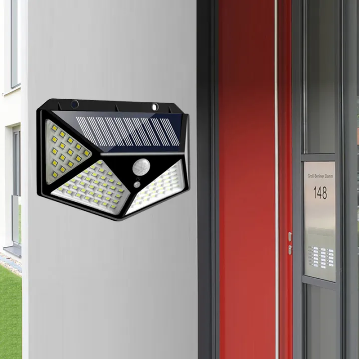 2Pcs%20100%20LED%20Solar%20Power%20Wall%20Light%20Motion%20Sensor%20Waterproof%20Lamp%20Outdoor%20light%20Simple%20Fidelity%20design%20-%20Image%204
