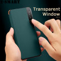 Phone Flip case Samsung Galaxy S10 Plus Clear Window View Smart Transparent PU Leather Stand Holder Phone case for Samsung S10 Plus Flip Back cover cases.