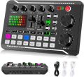 F998 Bluetooth Stereo Audio Mixer, Live Sound Card and Audio Interface with DJ Mixer Effects and Voice Changer for Live YouTube Streaming, PC, Recording Studio and Gaming. 