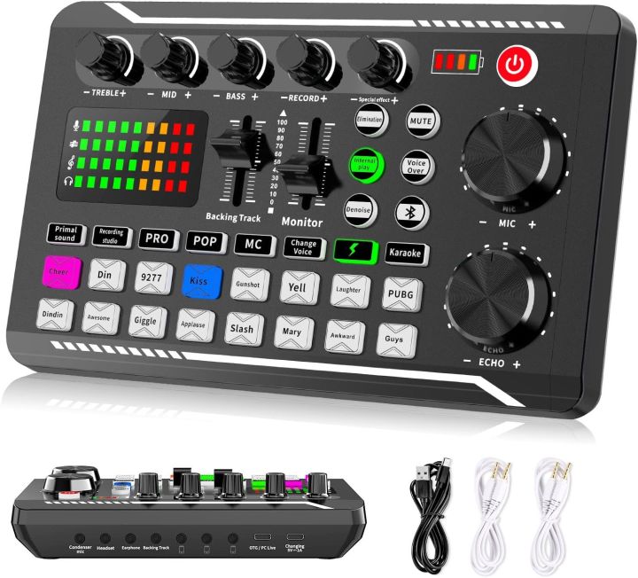 F998%20Bluetooth%20Stereo%20Audio%20Mixer,%20Live%20Sound%20Card%20and%20Audio%20Interface%20with%20DJ%20Mixer%20Effects%20and%20Voice%20Changer%20for%20Live%20YouTube%20Streaming,%20PC,%20Recording%20Studio%20and%20Gaming%20-%20Image%204