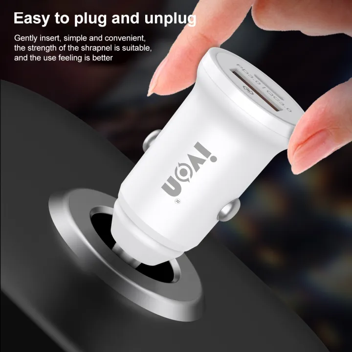 IVON%20CC45%2020W%20PD%203.0%20USB-C%20/%20Type-C%20+%20QC%203.0%20USB%20Port%20Mini%20Car%20Charger%20-%20Image%207