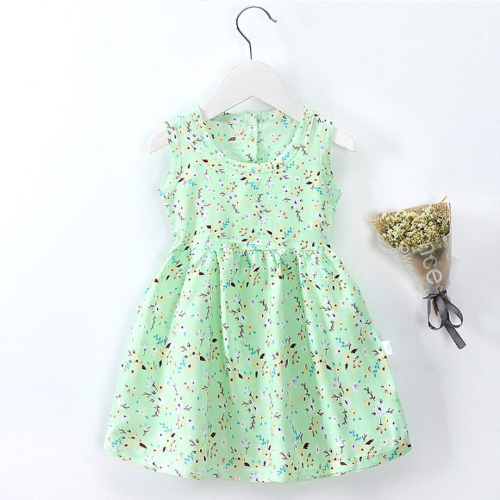 【Heartbeat Girl Store】(NEW)Fruit Print Baby Girls Vest Skirt Princess Cotton Sleeveless Dress Cartoon Summer Girls Dresses Cloths 0-3 Years