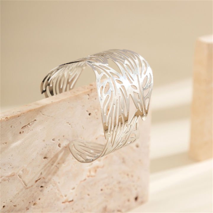 Metal%20Hollow%20Flower%20Leaf%20Bangle%20Women%20Open%20Adjustable%20Wide%20Cuff%20Bracelet%20Jewelry%20STARLITE%20-%20Image%207