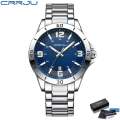 CRRJU 5003 Mens Gold Stainless Steel Watches Luxury Quartz Wrist Watch Men Business Casual Watch relogio masculinon.