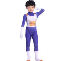 Anime Kids Vegeta Cosplay Costume Suit Superhero Adult Jumpsuit Wig Blue Gold Black Halloween Carnival. 