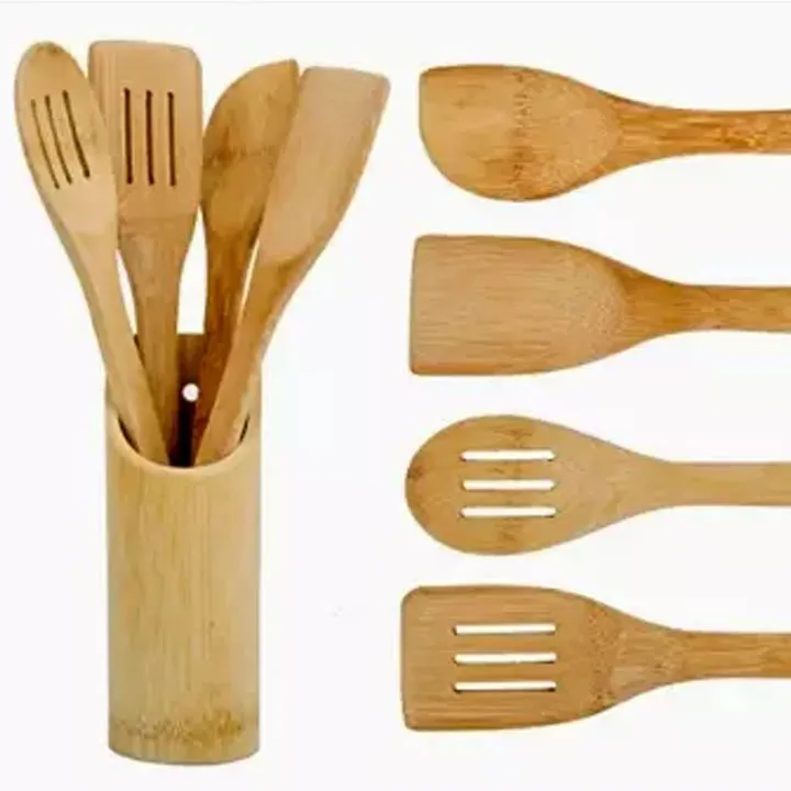 5%20x%20Piece%20Bamboo%20Wooden%20Kitchen%20Cooking%20Utensils%20Set%20Tools%20Spatula%20Spoon%20-%20Image%202