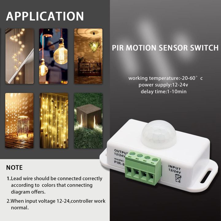DC%2012V%2024V%20PIR%20Motion%20Sensor%20Function%20Controller%20LED%20Switch%20Infrared%20Switch%20Motion%20Timer%20White%20for%20LED%20Strips%20-%20Image%206