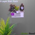 Wall Mounted 3 Layer Stair Rack, Punch Free Wall Hanging Showpiece Holder. Hand Made Craft Items Wall Shelf For Home. - Flower Vase. 