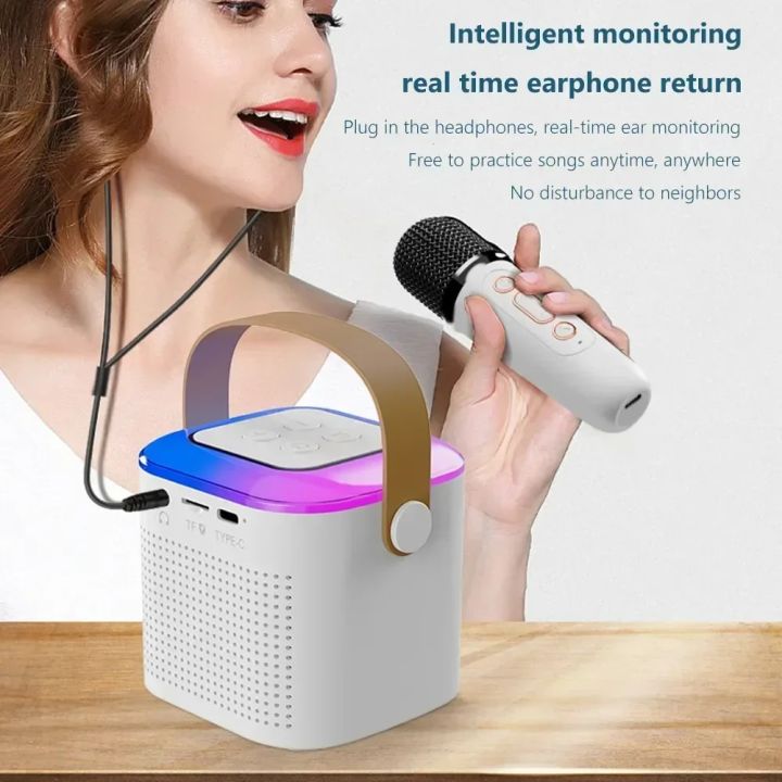 Y1 Karaoke Machine Portable Bluetooth 5.3 Speaker 2 Wireless ...