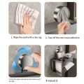 Light Wall-Mounted Suction Cup Tissue Box Heavy Duty Punch-Free Wipes Paper Storage Box Detachable Aluminum Wet Paper Towel Organizer Bathroom. 