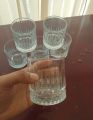 Everyday Use good quality Strong Crystal Clear Unique design Heavy Sharbat Juice Lassie Glass Set 6 Piece capacity 250 Ml. 