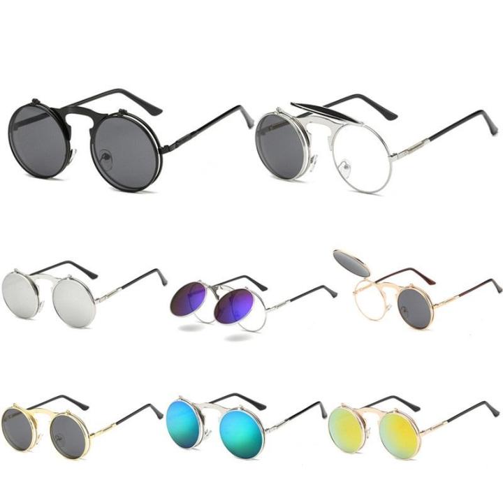%E3%80%90linfang%20store%E3%80%91(NEW)Retro%20Vintage%20Gothic%20Round%20Flip%20Sunglasses%20-%20Image%205