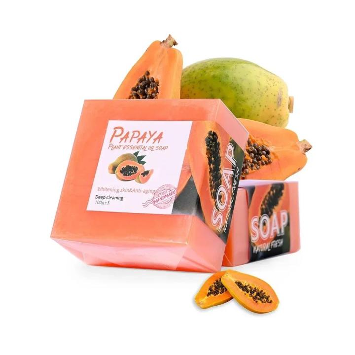 Gentle Cleansing Softening Cuticle Softening Skin Body Cleansing Scrub Bath Soap Papaya Angelica Ginger Slices Soap