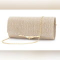 Women Shiny Bling Glitter Satin Evening Bag Rhinestone Purse Pleated Prom Wedding Party Bridal Clutch Handbag Shoulder Bag Cross Body Bag #0209. 