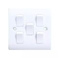 5 Gang switch one way socket - white. 