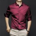 New Stylist Silk Long Sleeve SilemFit Shirt For Men-.