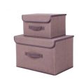 [JUDA]2in1 Plain Color Foldable Storage Box Organizer With Cover set. 