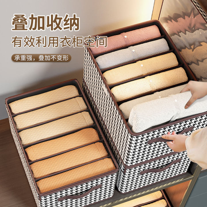 Storage%20box%20clothes%20storage%20box%20household%20foldable%20clothing%20pants%20storage%20box%20wardrobe%20storage%20partition%20storage%20box%20-%20Image%202