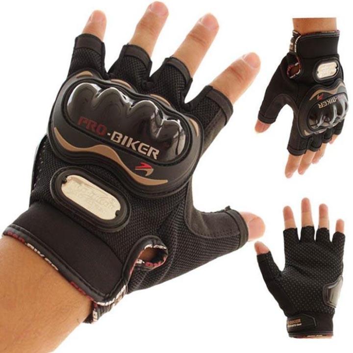 Pro%20Biker%20Motorcycle%20Riding%20Hand%20Gloves%20Half%20Finger%20Black%20-%20Image%202