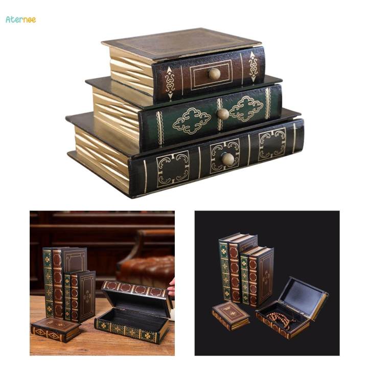 Decorative Books Book Shaped Box Jewelry Storage Case, Antique Decorative Book Boxes For Home